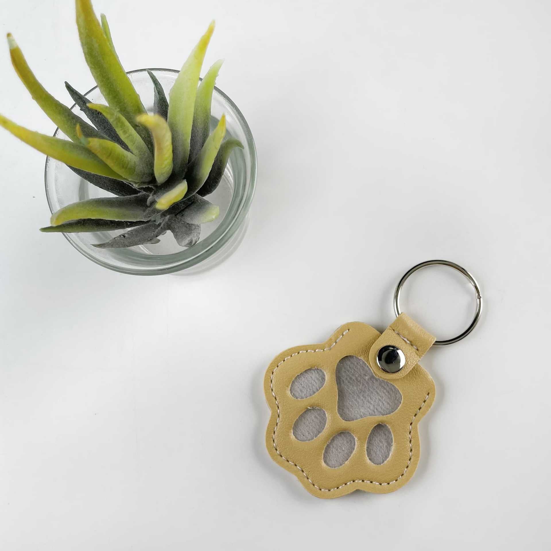 Porte-clés stockage poils d'animaux – Patte de chien