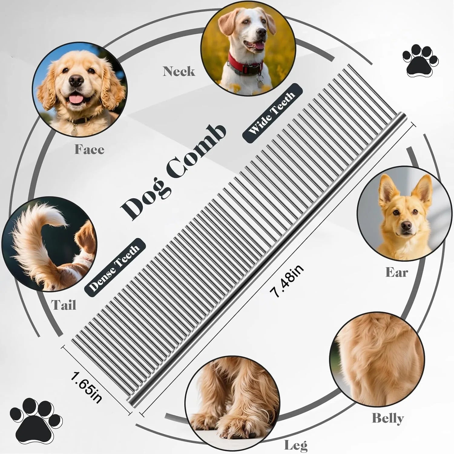 Dog Slicker Brush for Grooming Dematting Comb for Poodles Bichon Puppy Cat Hair Remover Brush