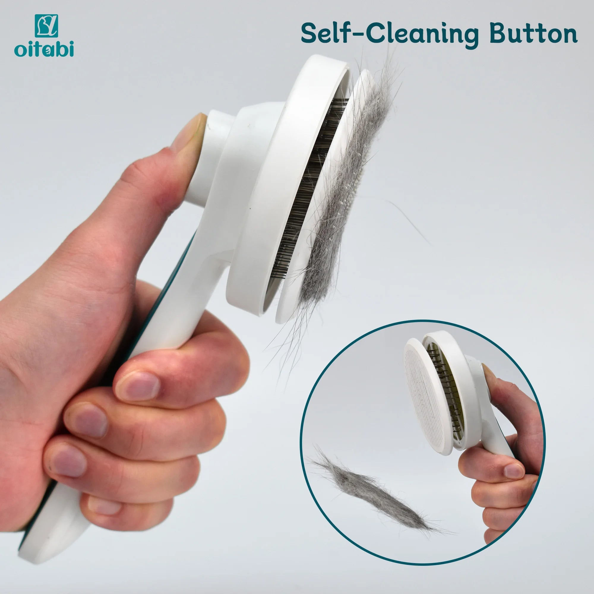 Oitabi Self-Cleaning Slicker Brush for Dogs Cats Lightweight Dog Brush for Shedding Grooming Cat Brush Removes Loose Undercoat