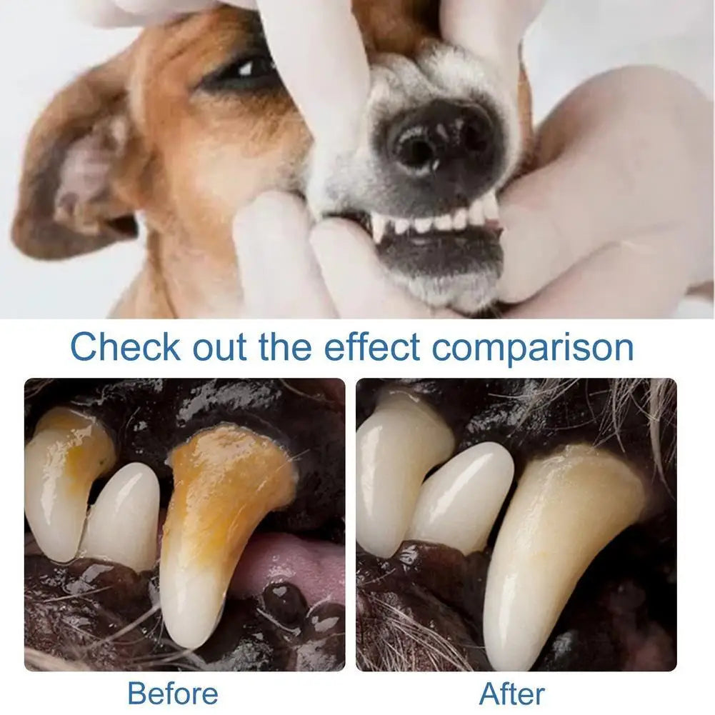 60ml Pet Oral Care Foaming Cleanser For Dogs & Cats No-Brushing Teeth Cleaning Spray Remove Bad Breath Plaque Care