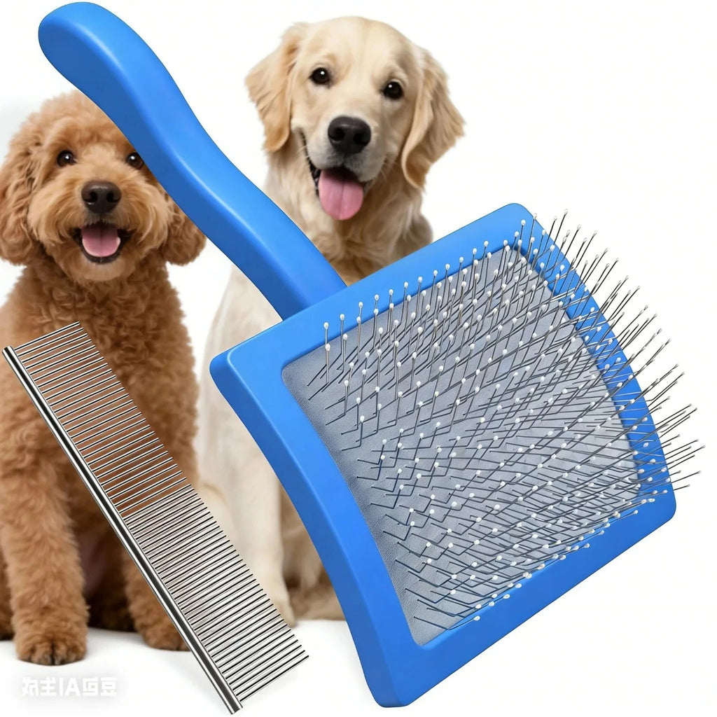 Dog Slicker Brush for Grooming Dematting Comb for Poodles Bichon Puppy Cat Hair Remover Brush