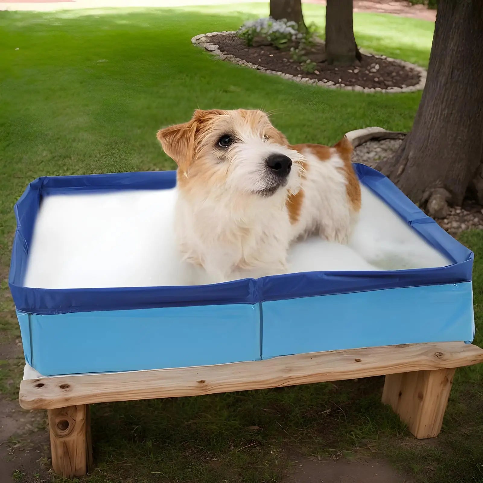 Doggie Swimming Pool PVC Folding Swimming Pool for Dog Anti-Slip Save Space Pet Puppy Bathing Tub for Home Yard Garden Outdoor