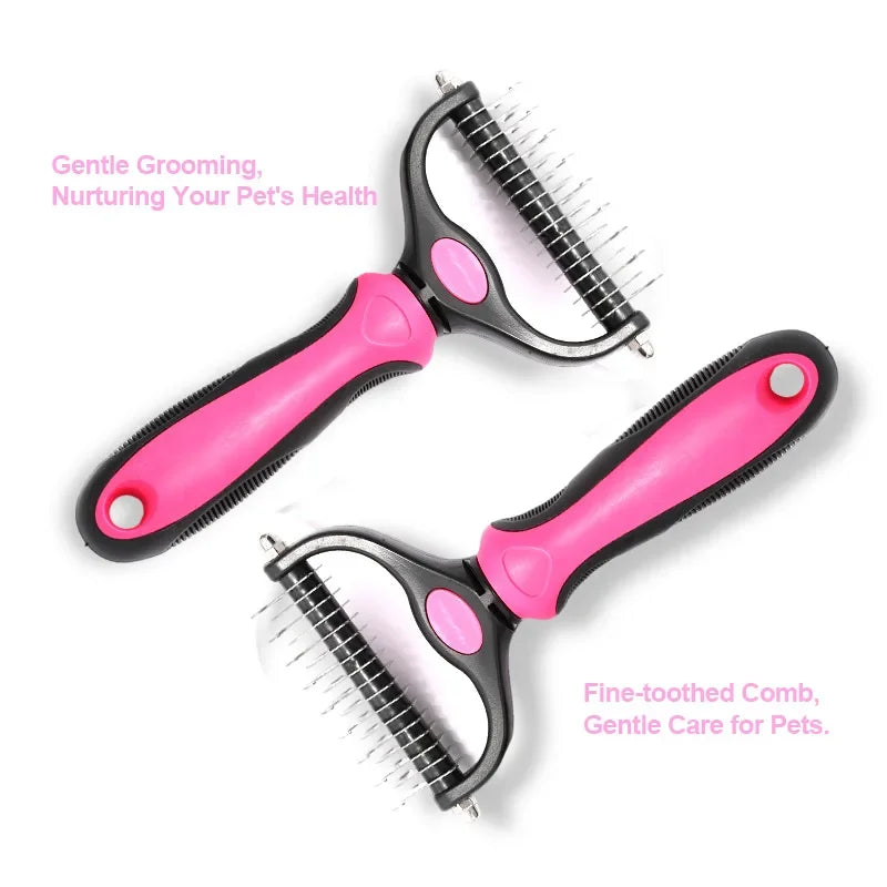 2 Sided Pet Grooming Brush Undercoat Rake Deshedding Comb for Dogs Cats Accessories Dog Stuff Mascotas Pets Massaging Tool Chien