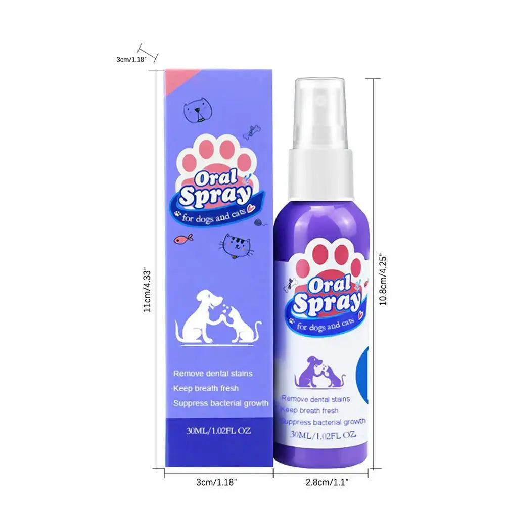 Pet Teeth Cleaning Spray Dogs Cats Teeth Clean Deodorant Prevent Calculus Remove Oral Care Remove Tooth Stains Keep Fresh Breath