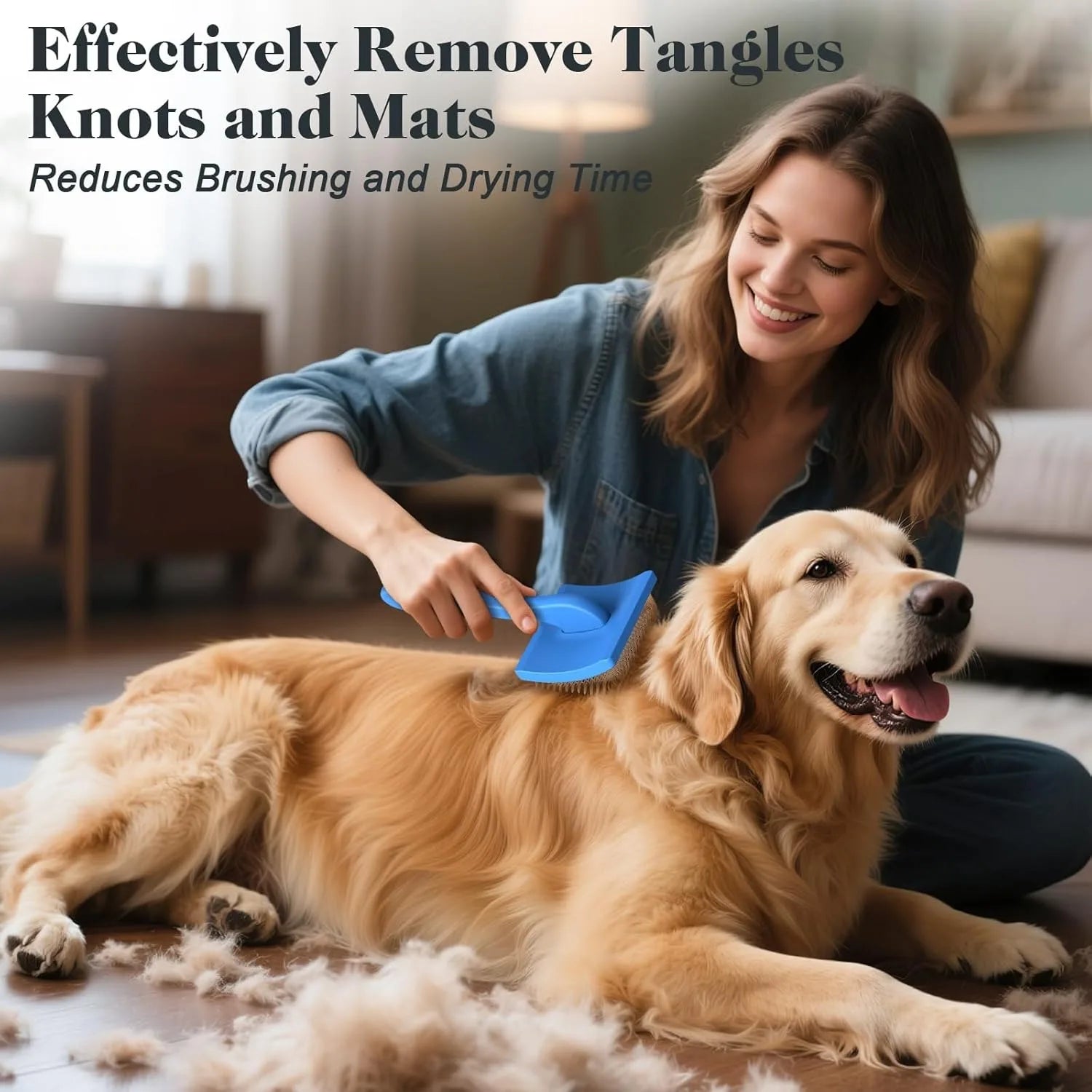 Dog Slicker Brush for Grooming Dematting Comb for Poodles Bichon Puppy Cat Hair Remover Brush