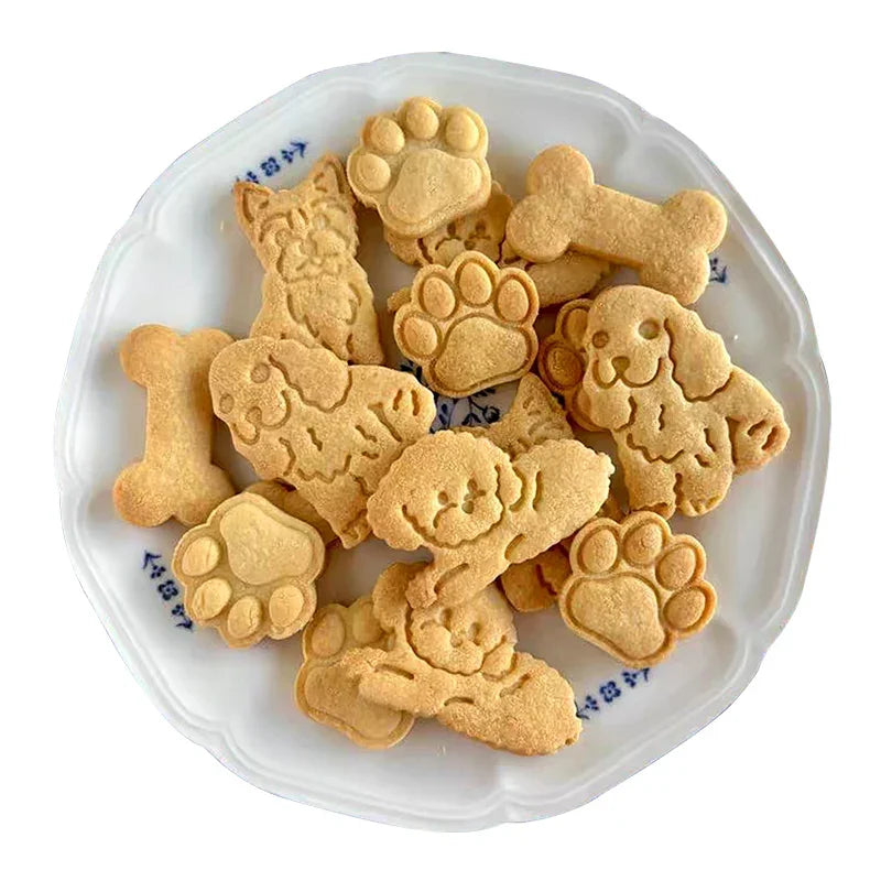 Animals Dog Series Cookie Cutter Stamp Plastic Cartoon Pressable Biscuit Mold Confectionery Kitchen Baking Pastry Tools