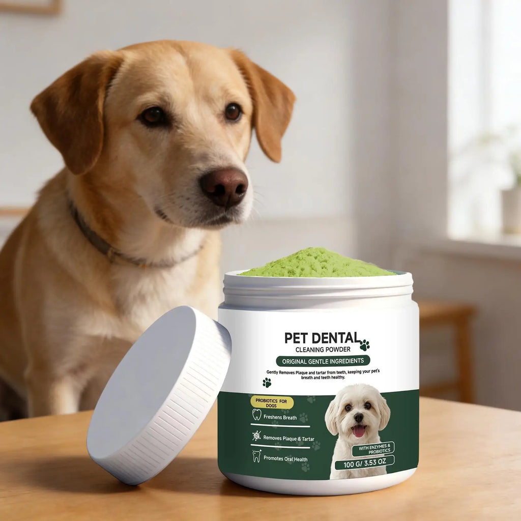 Dog Tooth Powder Cleaning No Brushing Cleaner Pet Tooth Clean Powder for Dog for Puppy Kitten Small Large Breeds Daily Home
