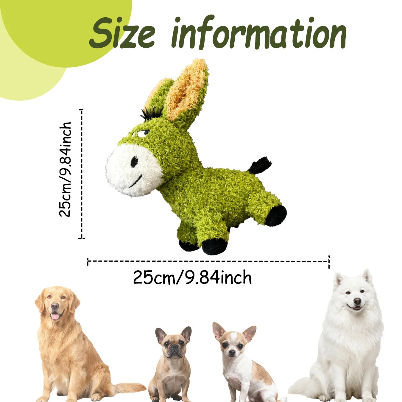 Chew-Resistant Interactive Dog Toy, Companion Plush Donkey Toy for Small, Medium & Large Dogs, Soft & Comfortable Large Plush