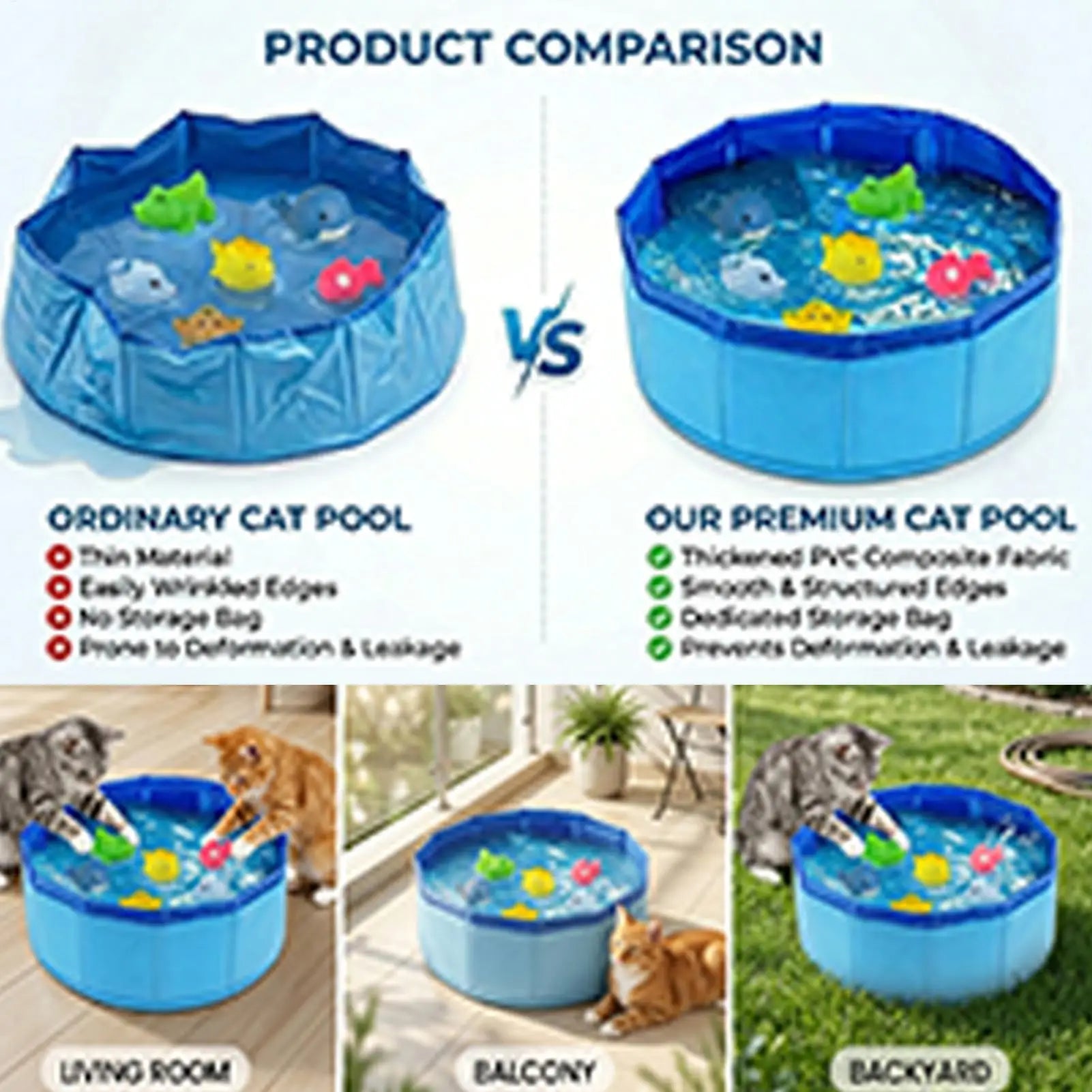 Pet Pool Foldable Dog Bath High-Strength Doggy Swimming Pool Pet Bathtub Tub Et Cleaning Water Basin Pet Bathing Tub Pool