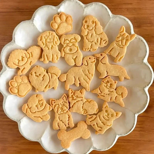 Animals Dog Series Cookie Cutter Stamp Plastic Cartoon Pressable Biscuit Mold Confectionery Kitchen Baking Pastry Tools
