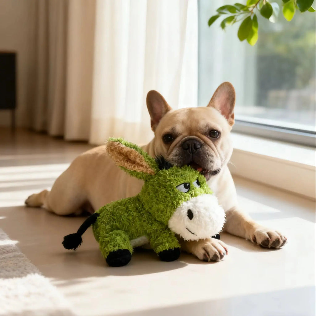 Chew-Resistant Interactive Dog Toy, Companion Plush Donkey Toy for Small, Medium & Large Dogs, Soft & Comfortable Large Plush