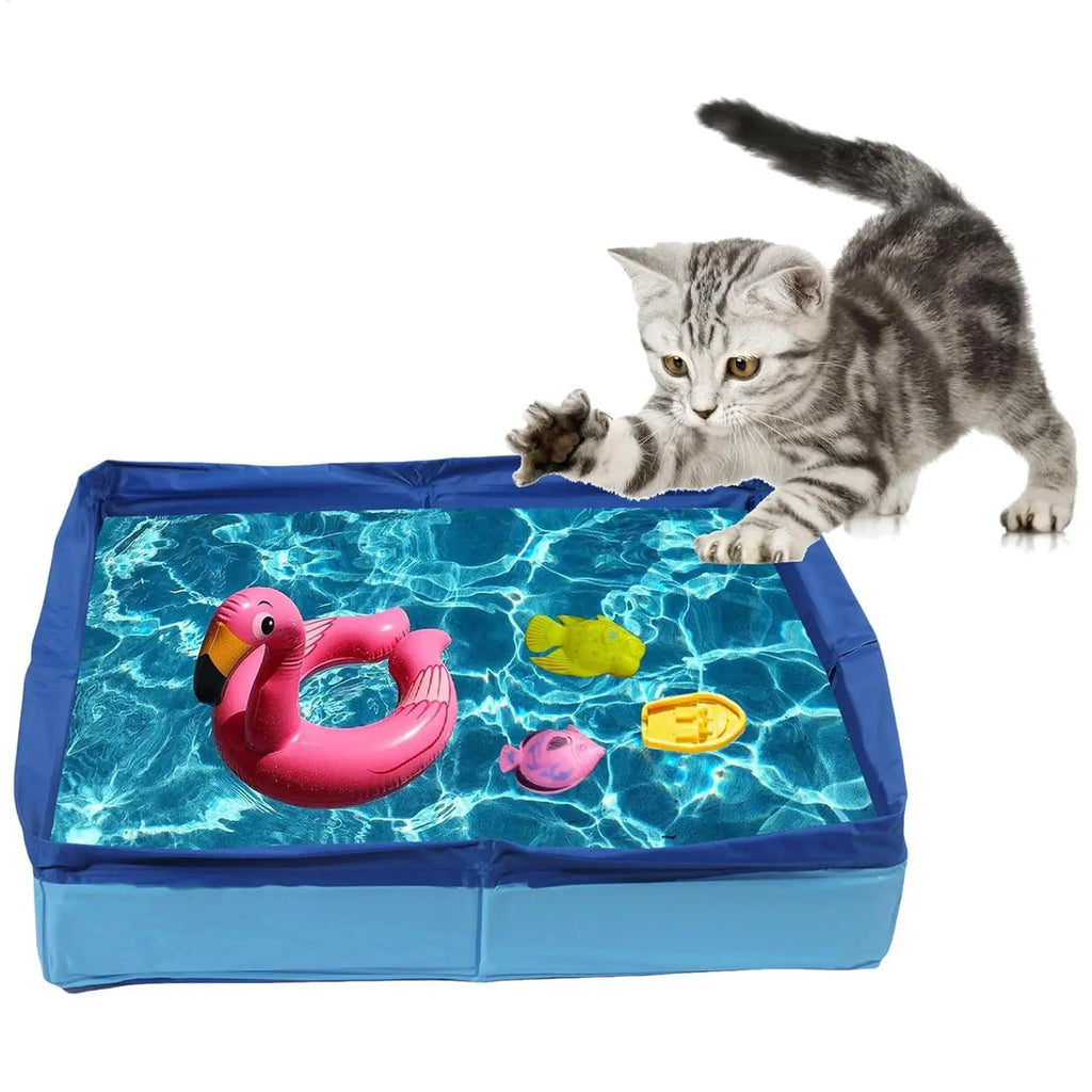Doggie Swimming Pool PVC Folding Swimming Pool for Dog Anti-Slip Save Space Pet Puppy Bathing Tub for Home Yard Garden Outdoor