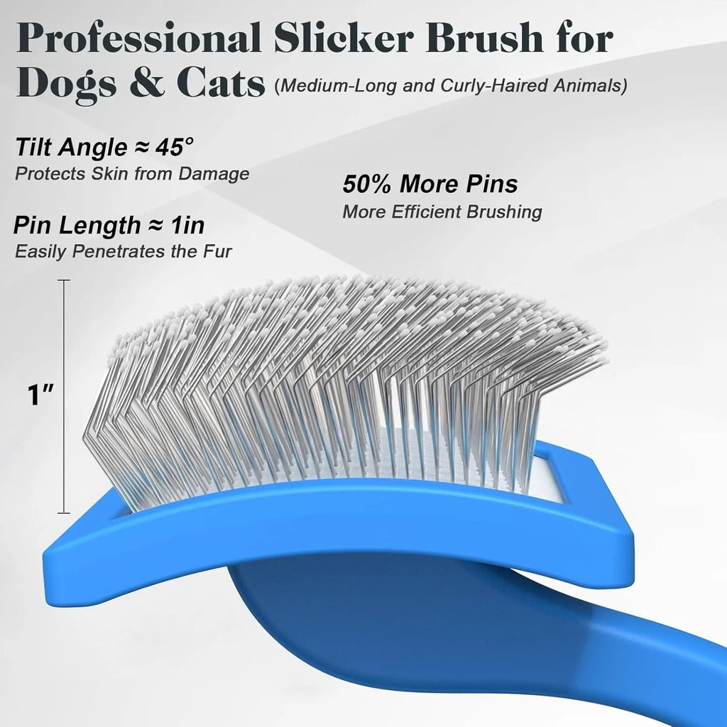 Dog Slicker Brush for Grooming Dematting Comb for Poodles Bichon Puppy Cat Hair Remover Brush