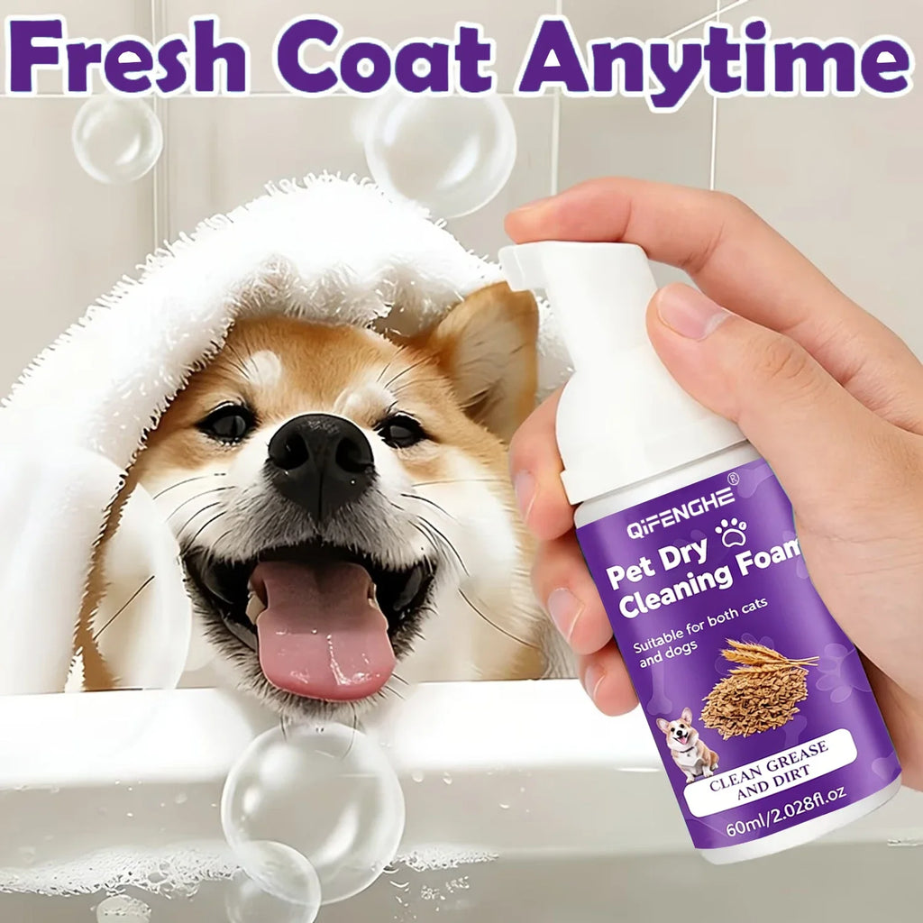 Pet Dry Shampoo for Dogs & Cats - Waterless Foam No Rinse, Deodorizing & Cleaning for Puppy Kitten