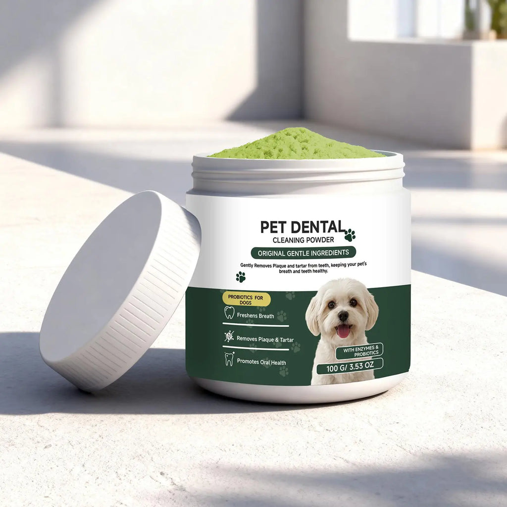 Dog Tooth Powder Cleaning No Brushing Cleaner Pet Tooth Clean Powder for Dog for Puppy Kitten Small Large Breeds Daily Home