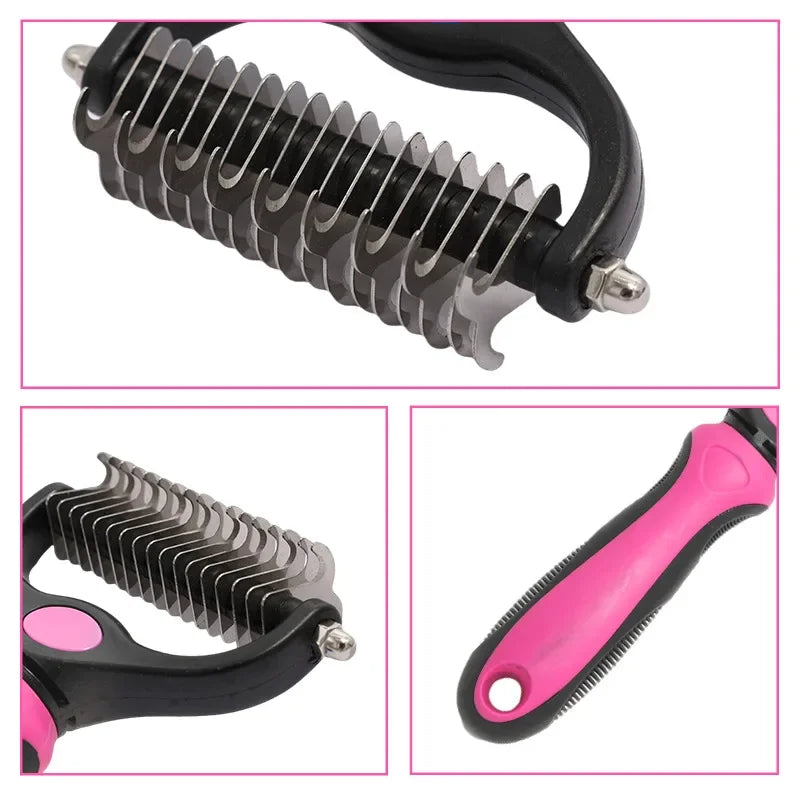 2 Sided Pet Grooming Brush Undercoat Rake Deshedding Comb for Dogs Cats Accessories Dog Stuff Mascotas Pets Massaging Tool Chien