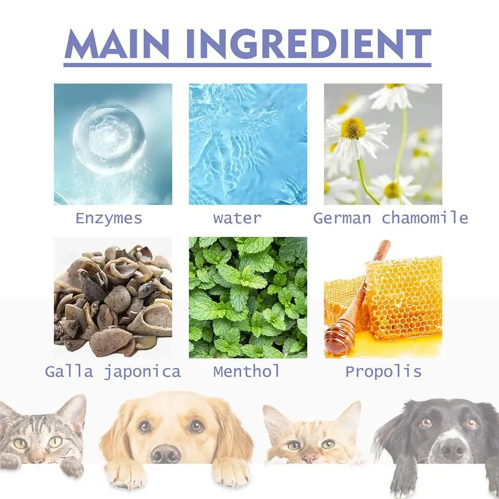 Pet Teeth Cleaning Spray Dogs Cats Teeth Clean Deodorant Prevent Calculus Remove Oral Care Remove Tooth Stains Keep Fresh Breath