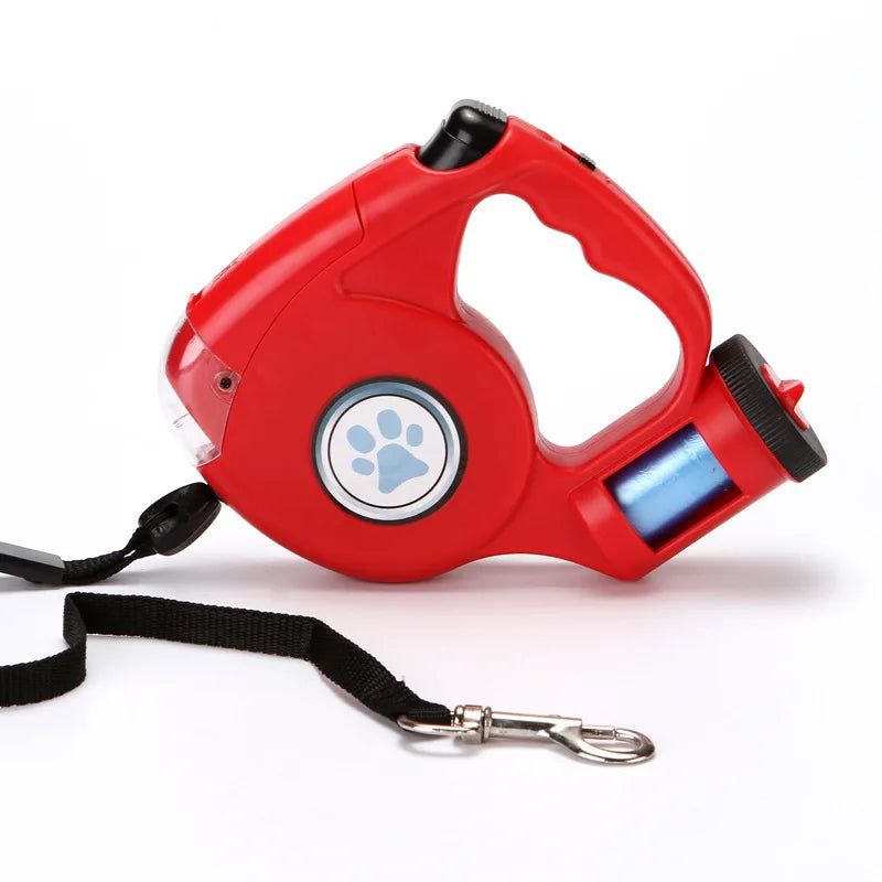 Pet Leash, Dog Automatic Retractable Leash with Light, Three-in-one Automatic Leash Outdoor Dog Walking Leash